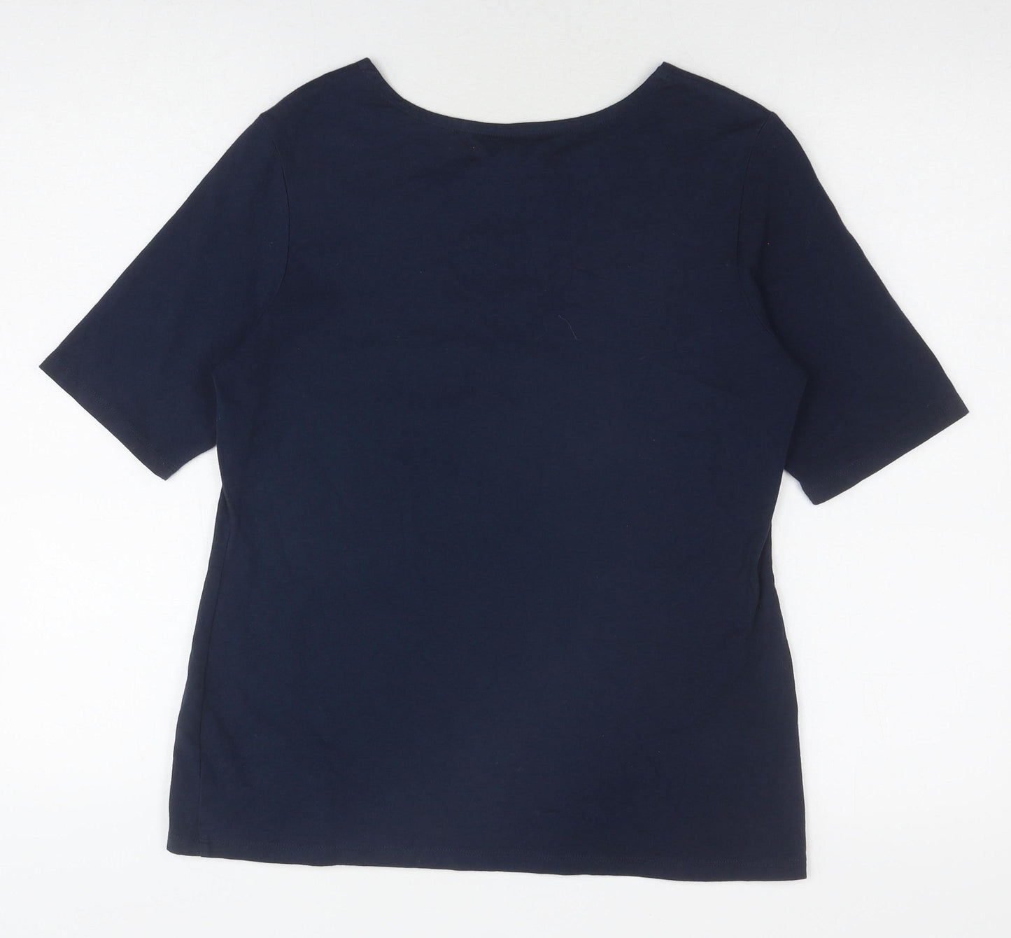 Seasalt Women's Blue Cotton Basic T-Shirt Size 12