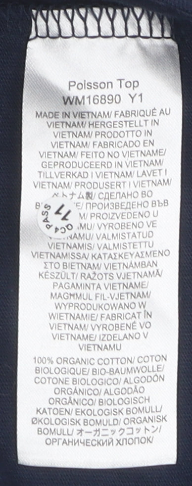 Seasalt Women's Blue Cotton Basic T-Shirt Size 12