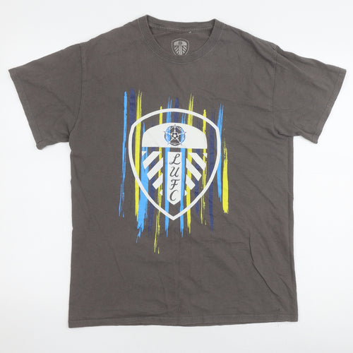 LUFC Men's Grey T-Shirt, M, Graphic Print, Sports Theme
