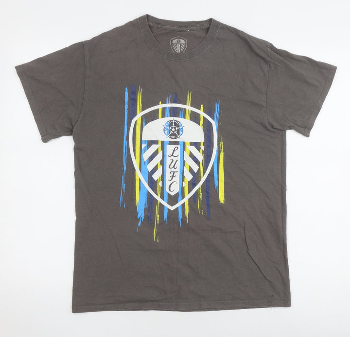 LUFC Men's Grey T-Shirt, M, Graphic Print, Sports Theme