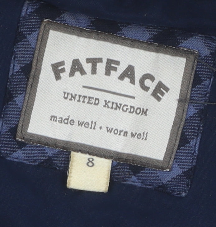FatFace Women Navy Hooded Gilet Size 8 Puffer Vest