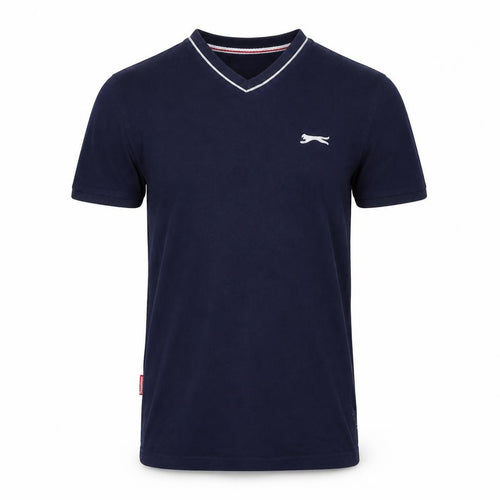 Slazenger Men's Blue V-Neck T-Shirt, Size S, Cotton