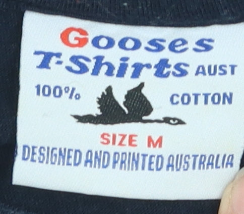 Gooses Men's Black Medium Australia Print T-Shirt