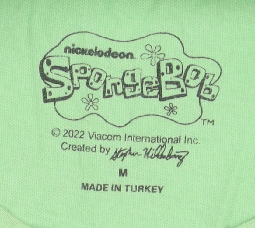 Nickelodeon Men Green SpongeBob Cartoon T-Shirt M