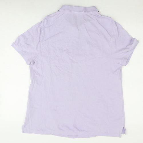 Lands' End Men's Purple Polo Shirt, Size L, Short Sleeve