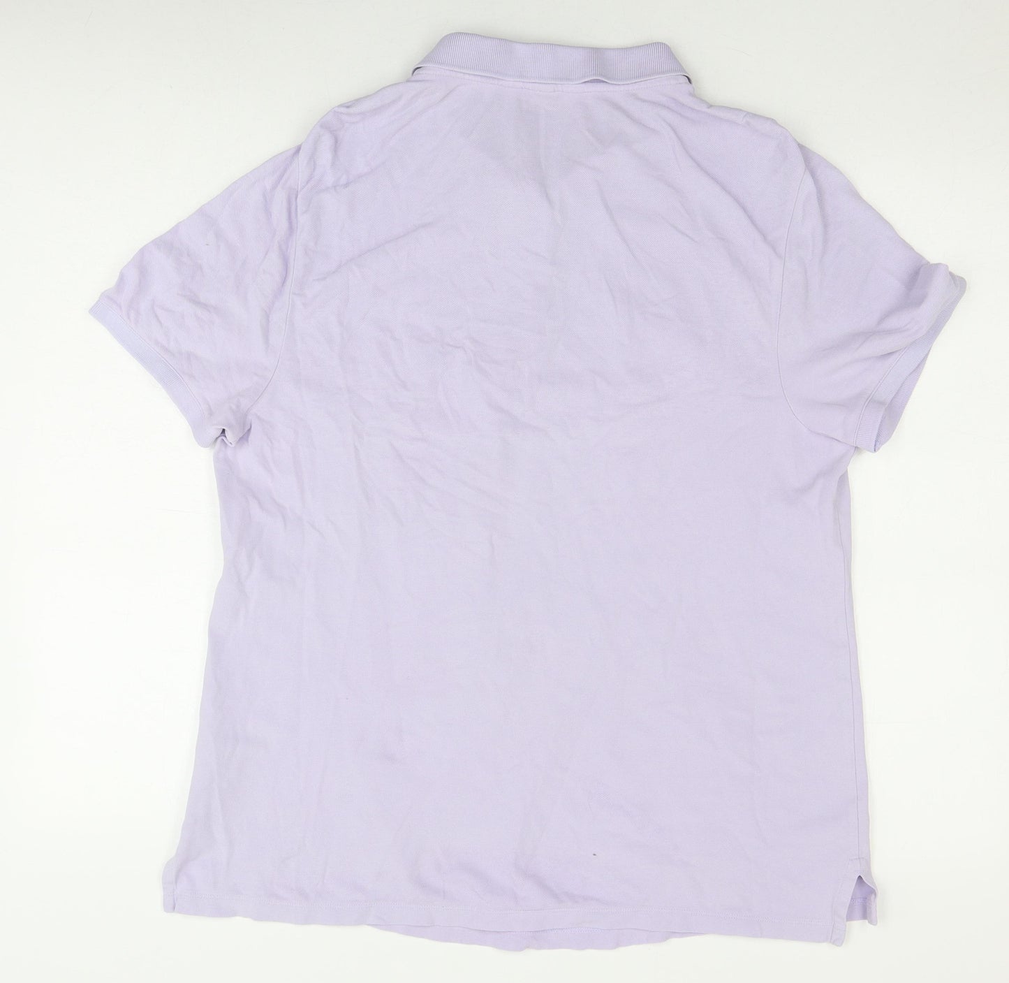 Lands' End Men's Purple Polo Shirt, Size L, Short Sleeve