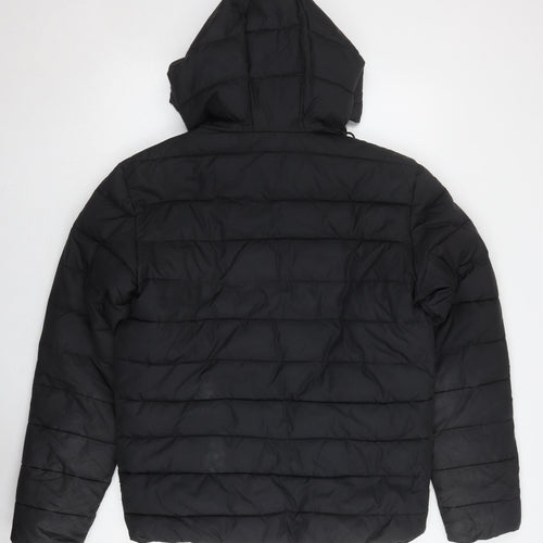Jack & Jones Men's Black Hooded Puffer Jacket M