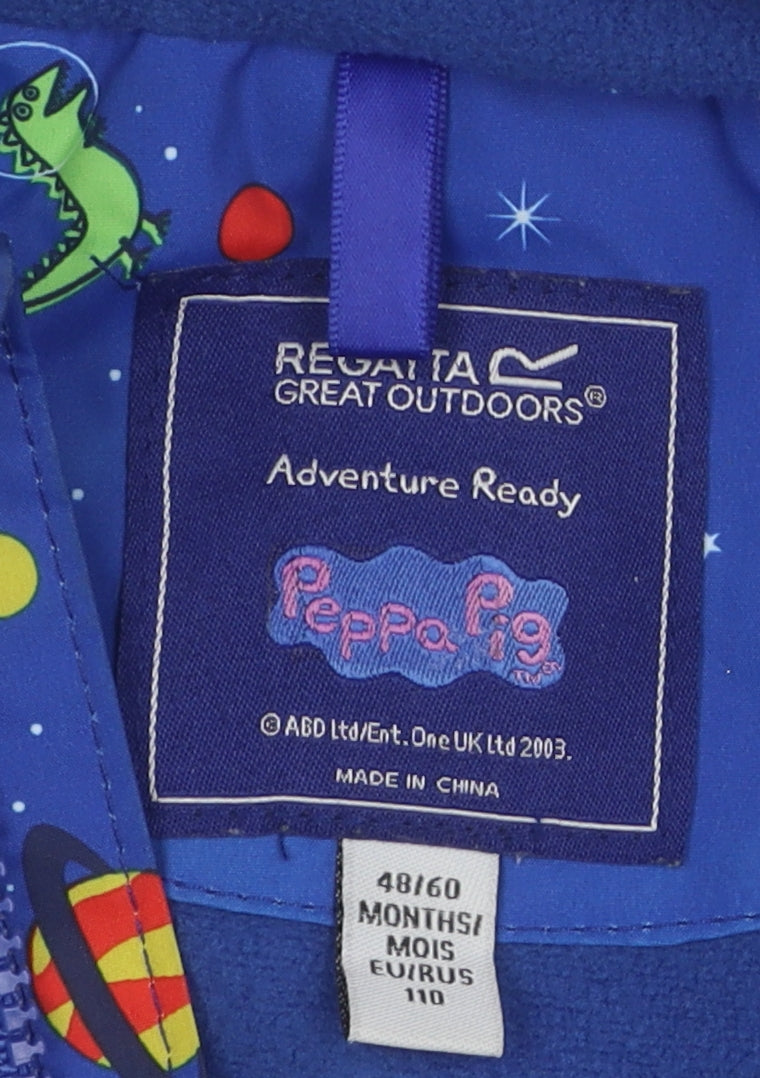 Regatta Boys Blue Peppa Pig Hooded Rain Coat