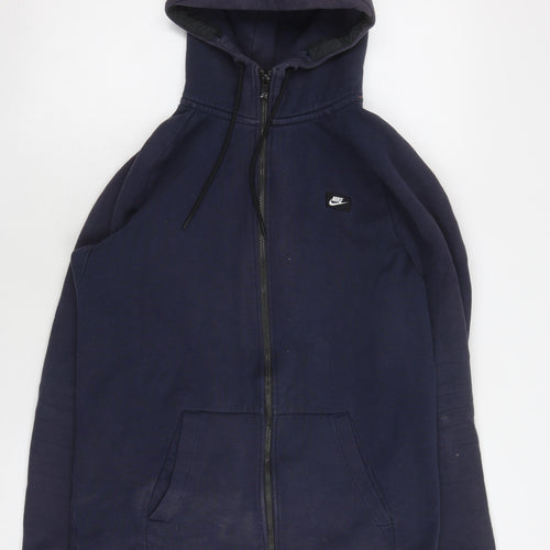 Nike Men's Blue Hooded Jacket Size M Full Zip Casual