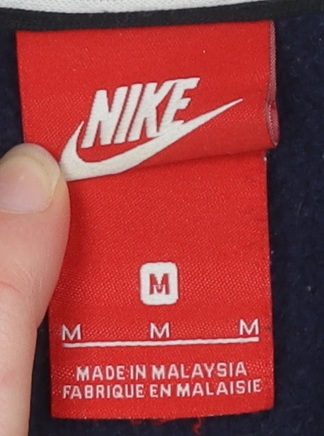 Nike Men's Blue Hooded Jacket Size M Full Zip Casual