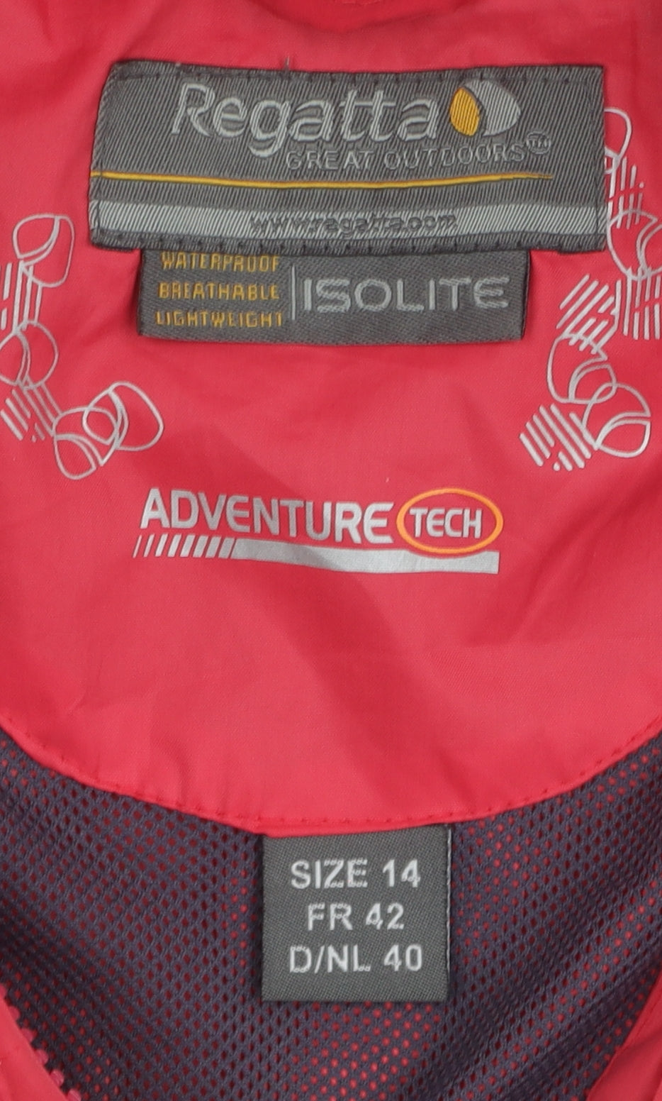 Regatta Women's Red Rain Jacket Size 14 Waterproof