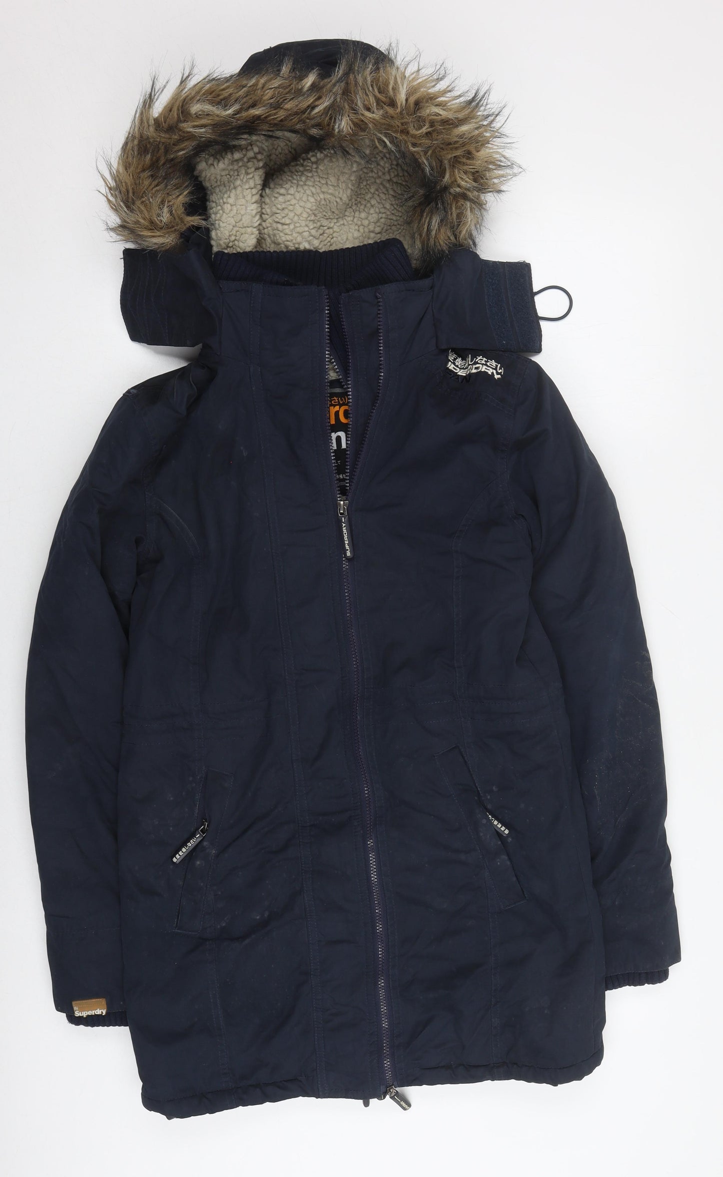 Superdry Men's Blue Hooded Parka Jacket, Size S, Casual