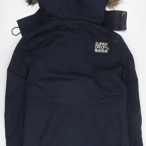 Superdry Men's Blue Hooded Parka Jacket, Size S, Casual