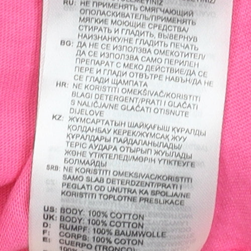 Adidas Women's Pink Cropped T-Shirt - Size 4, Crew Neck