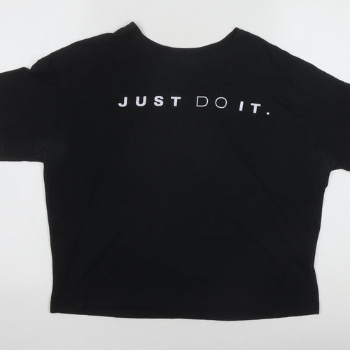 Nike Black Unisex T-Shirt, Large, Crew Neck, Sports