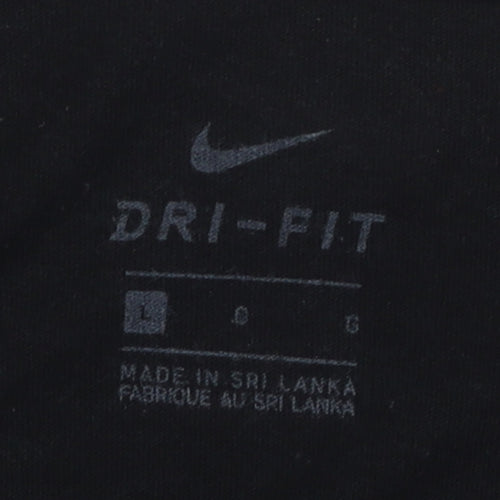 Nike Black Unisex T-Shirt, Large, Crew Neck, Sports