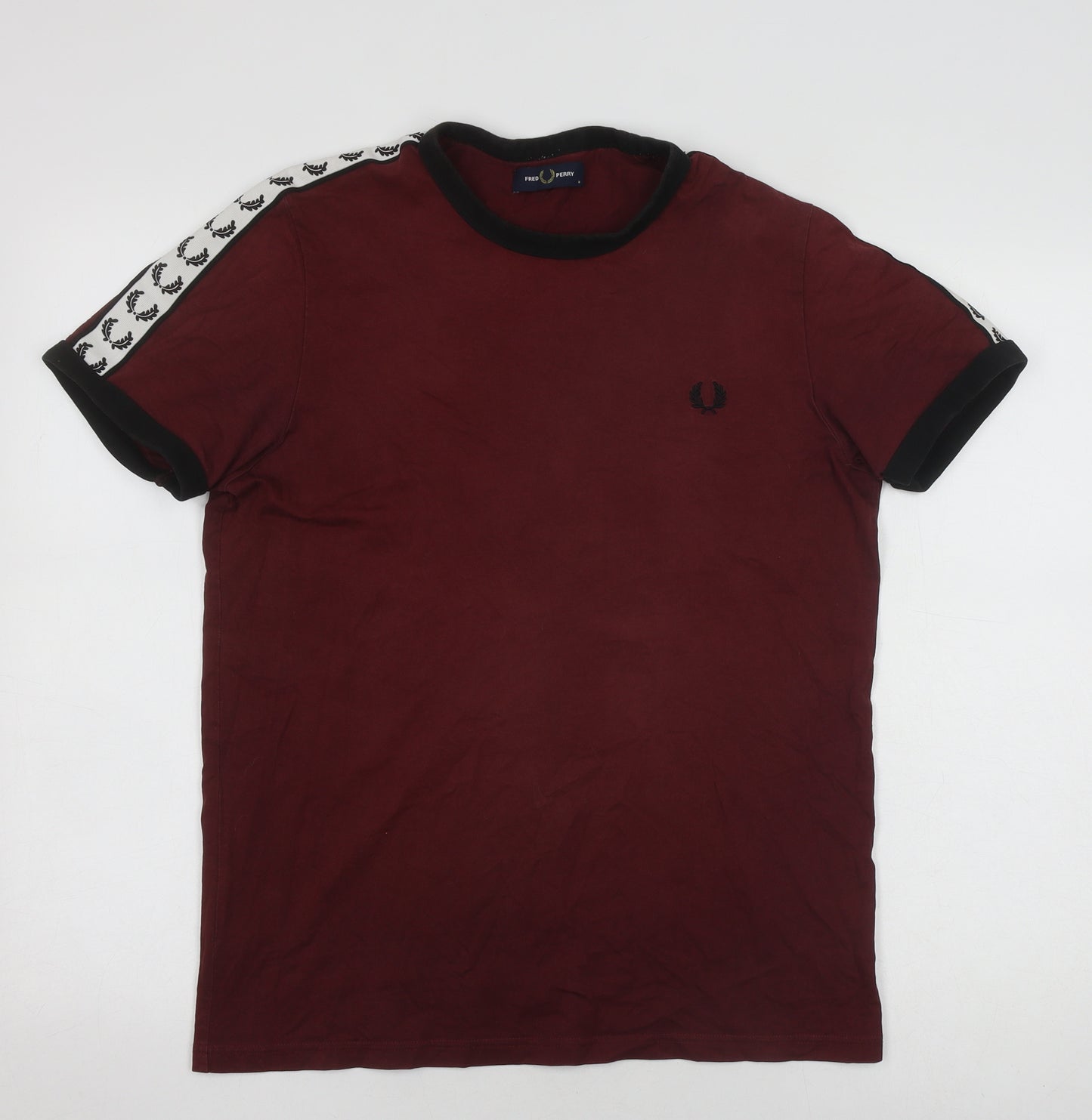 Fred Perry Men's Red Crew Neck T-Shirt, Size M