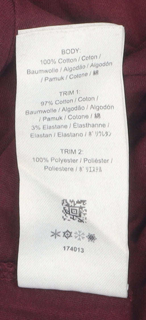 Fred Perry Men's Red Crew Neck T-Shirt, Size M