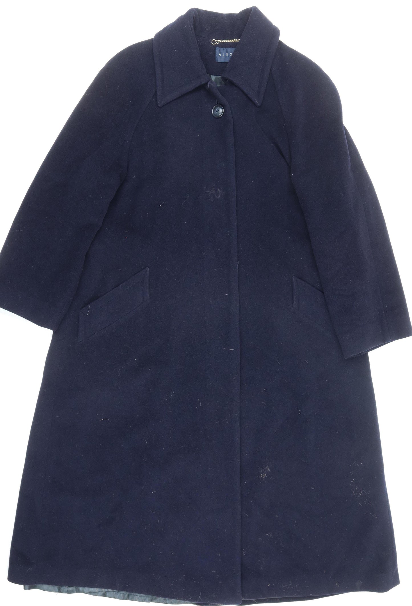 Alexon Women's Blue Wool Overcoat Size 12