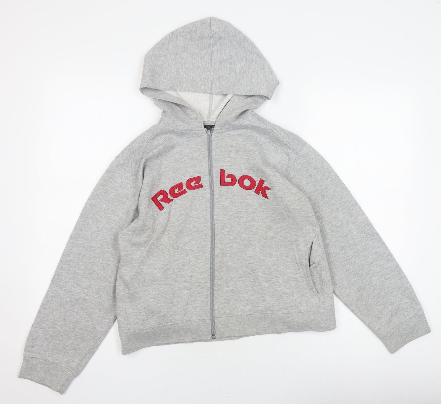 Reebok Women's Grey Hooded Zip Jacket Size 12