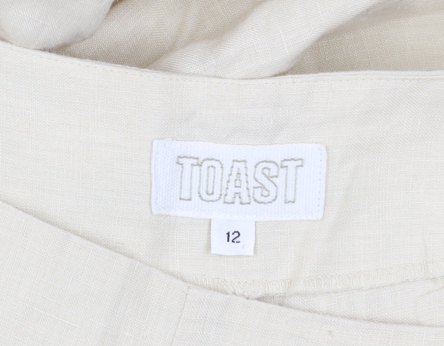 Toast Women's Ivory Linen Trousers Size 12