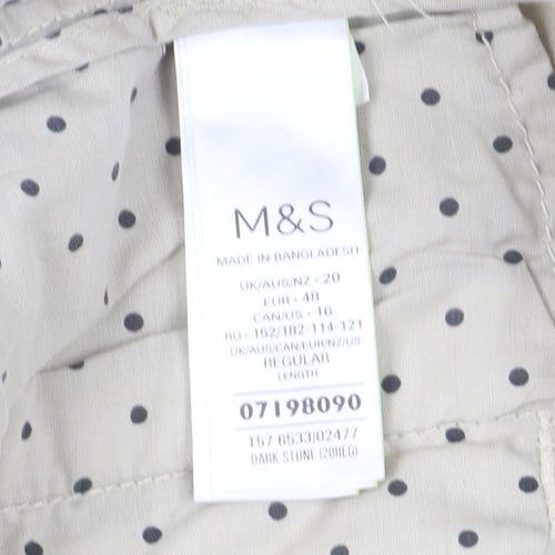 Marks and Spencer Women's Beige Chino Trousers Size 20