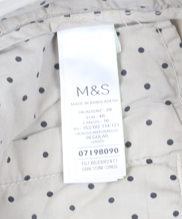 Marks and Spencer Women's Beige Chino Trousers Size 20