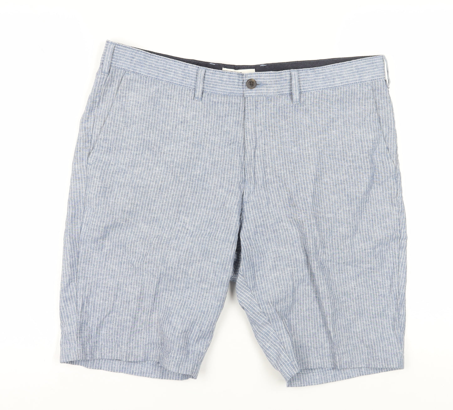 Marks and Spencer Men's Blue Chino Shorts, Size 36