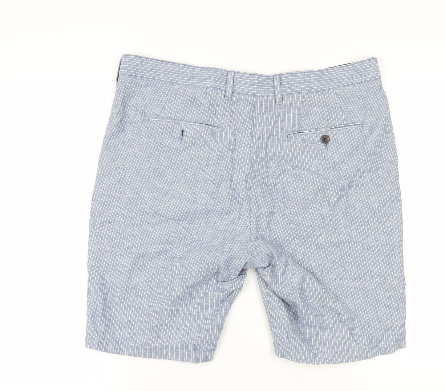 Marks and Spencer Men's Blue Chino Shorts, Size 36