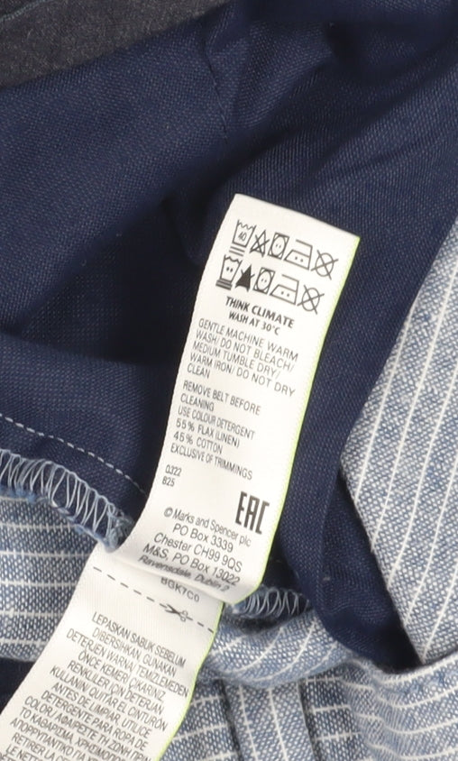 Marks and Spencer Men's Blue Chino Shorts, Size 36