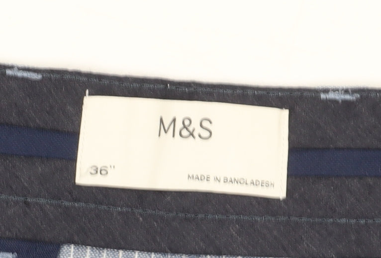 Marks and Spencer Men's Blue Chino Shorts, Size 36
