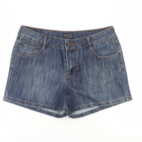 Warehouse Women's Blue Denim Chino Shorts, Size 12