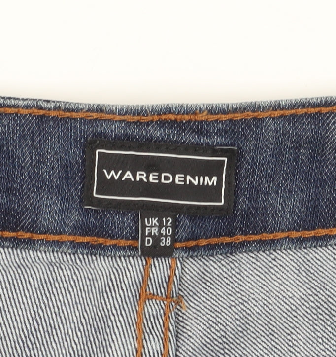 Warehouse Women's Blue Denim Chino Shorts, Size 12