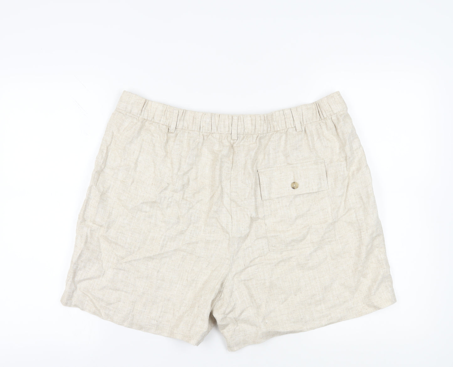 Marks and Spencer Women's Beige Linen Chino Shorts