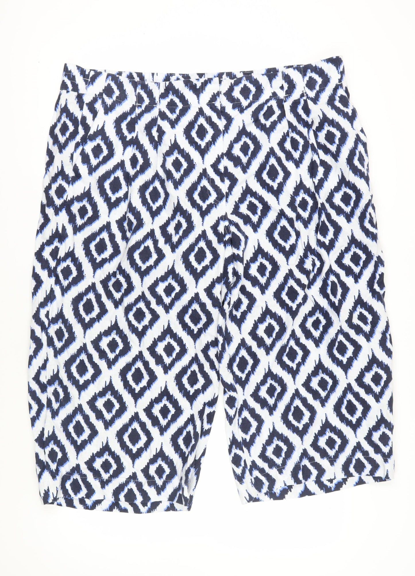 Marks and Spencer Women Multicoloured Cropped Trousers Size 24