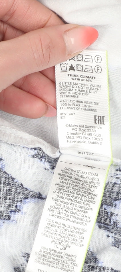 Marks and Spencer Women Multicoloured Cropped Trousers Size 24