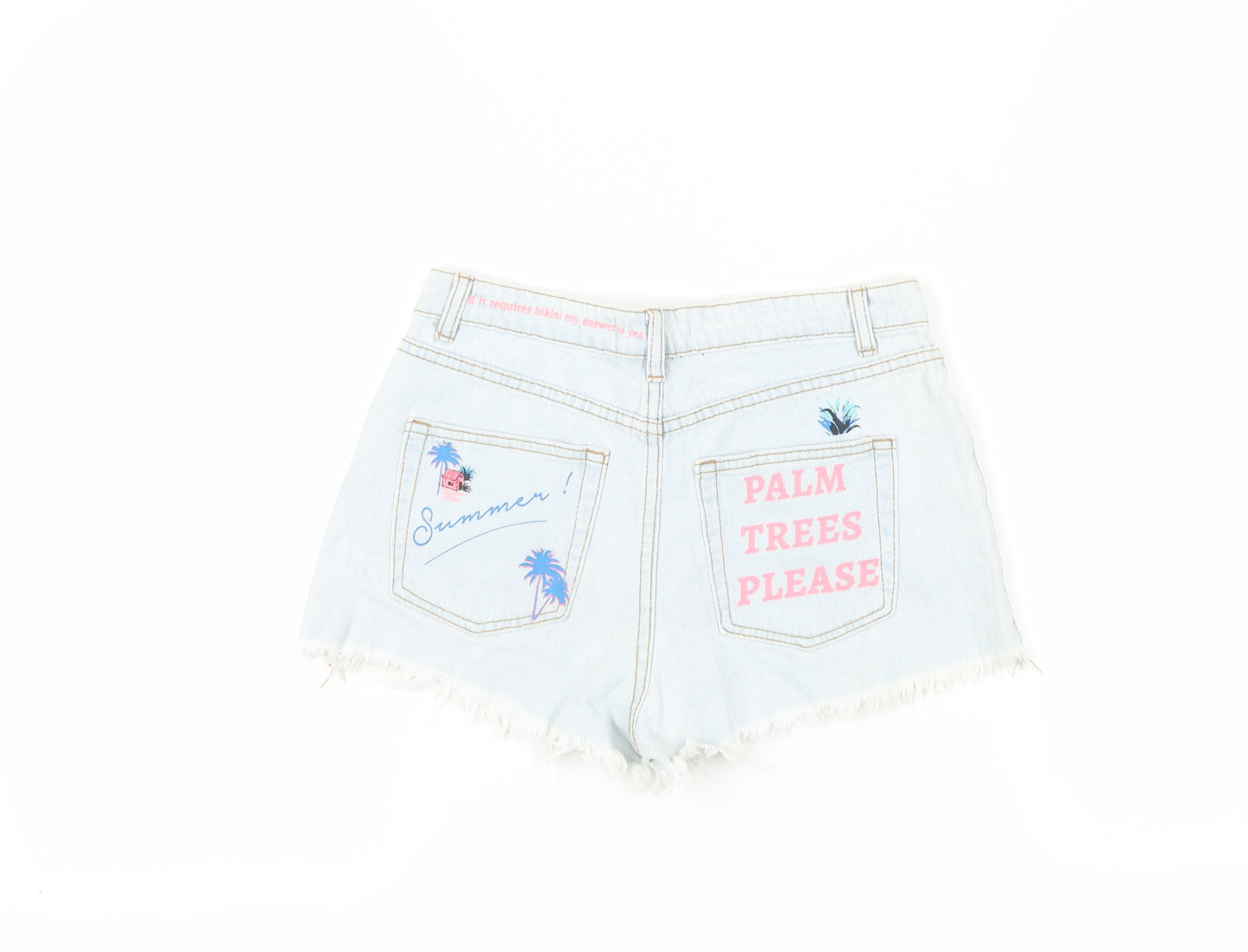 Cropp Women's Blue Cut-Off Denim Shorts Size 8