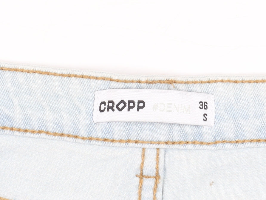 Cropp Women's Blue Cut-Off Denim Shorts Size 8