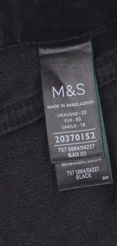 Marks and Spencer Women's Black Mom Shorts Size 22