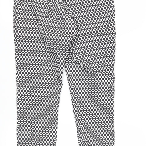 H&M Women’s Geometric Trousers, Size 10, Black/White