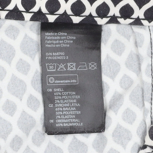 H&M Women’s Geometric Trousers, Size 10, Black/White