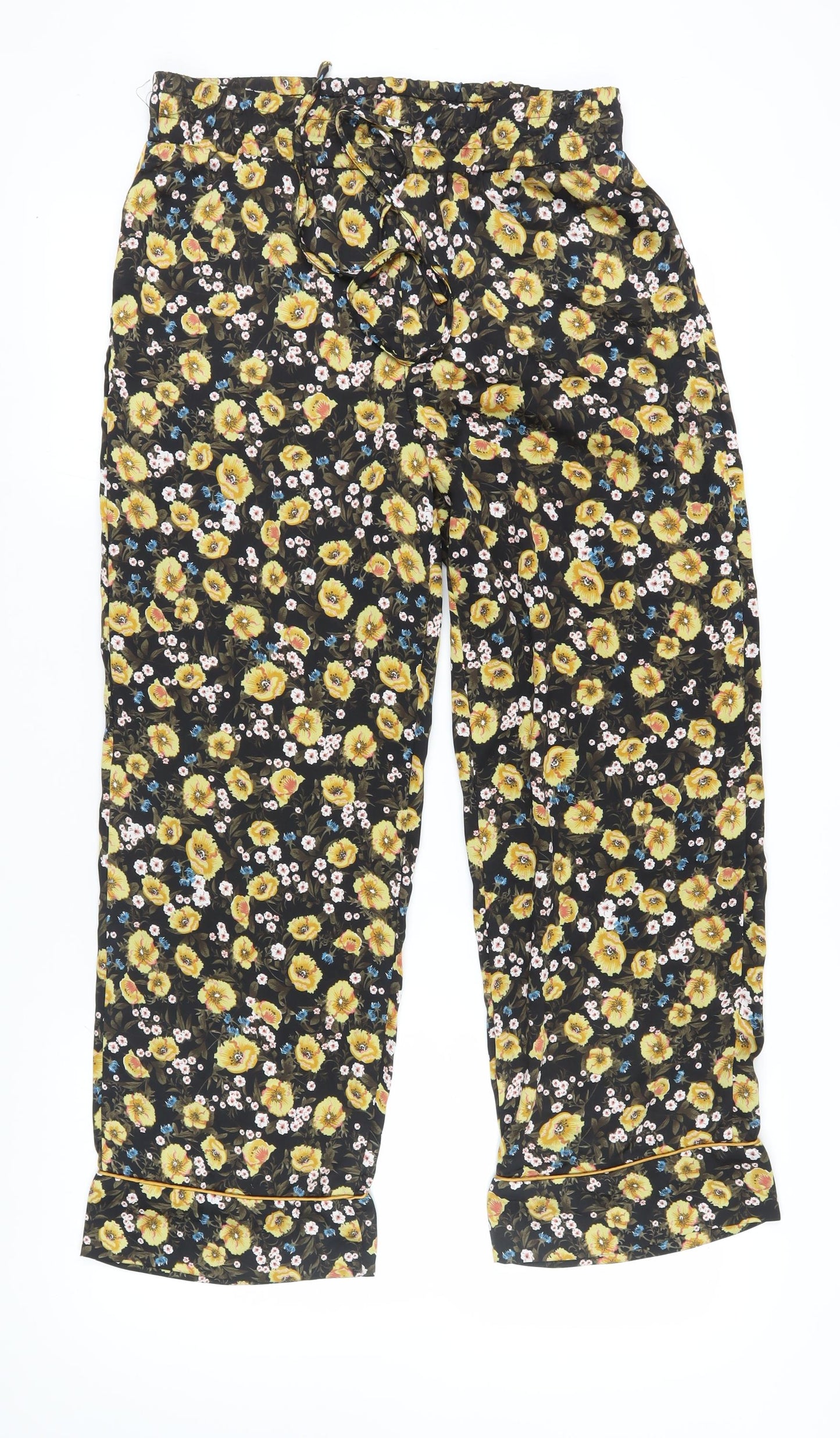 ICHI Women's Multicoloured Floral Cropped Trousers L