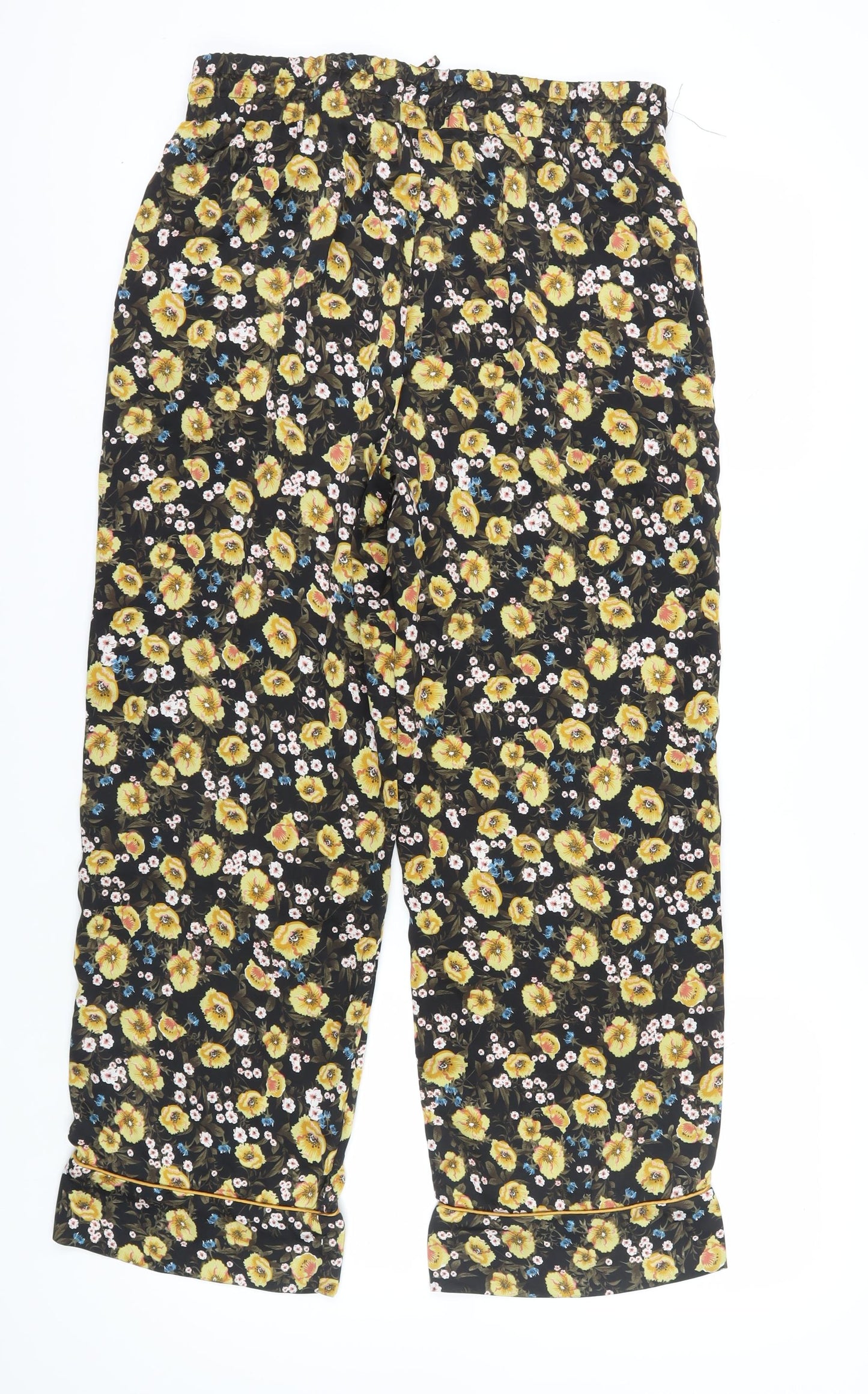 ICHI Women's Multicoloured Floral Cropped Trousers L