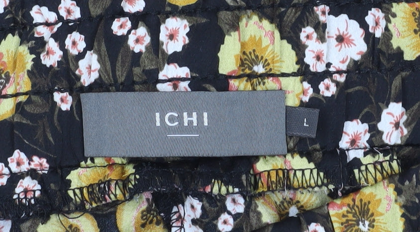 ICHI Women's Multicoloured Floral Cropped Trousers L