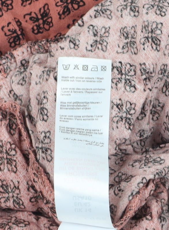 New Look Women's Red Geometric Harem Trousers Size 14