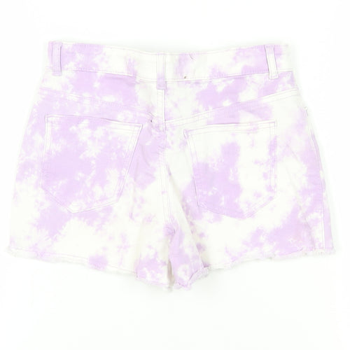 H&M Girls Purple Cut-Off Denim Shorts, Size 12-13 Years