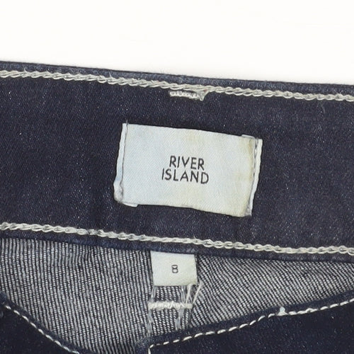 River Island Women's Blue Size 8 Denim Shorts