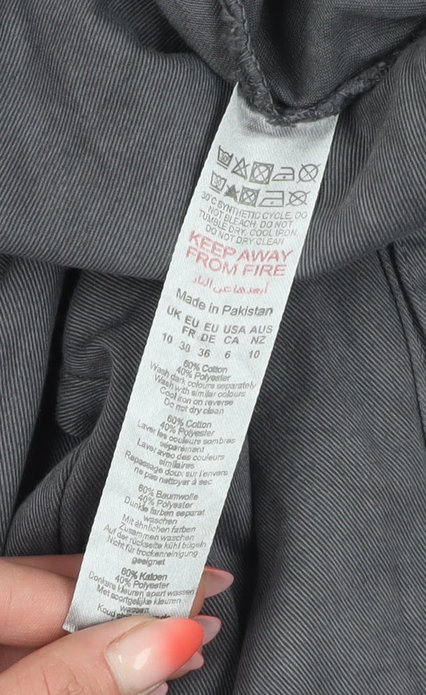 PrettyLittleThing Women's Grey Cargo Trousers Size 10