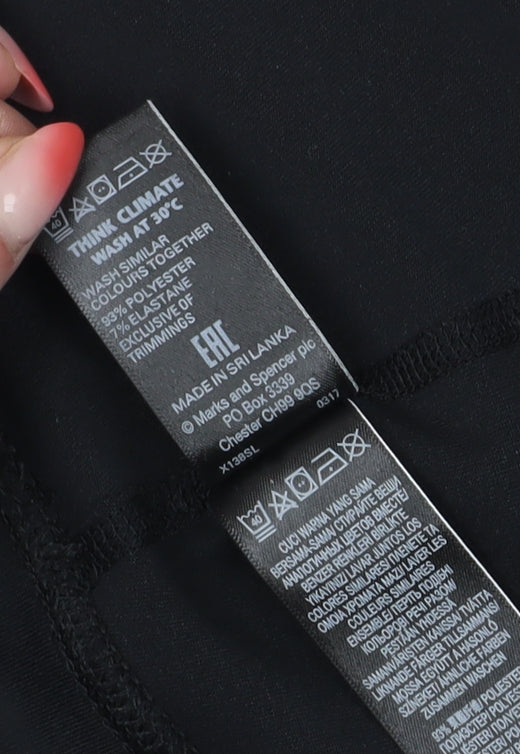 Marks and Spencer Women's Black Cropped Leggings - Size 16