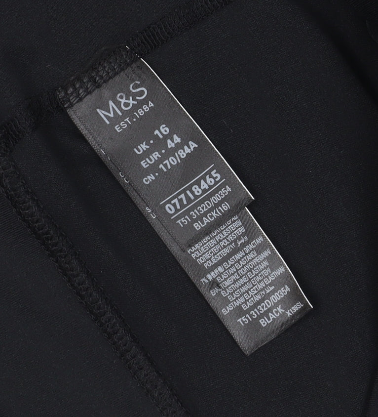 Marks and Spencer Women's Black Cropped Leggings - Size 16
